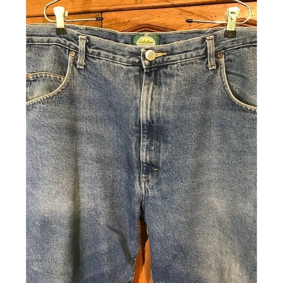 Cabela's Blue Jeans Men's Size 42x28 Brown Flannel Lined Relaxed Denim High Rise - Picture 4 of 11